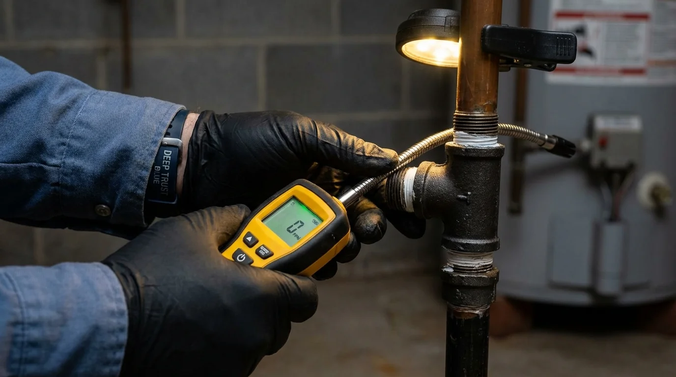 Gas leak detection with electronic sniffer by Johns Plumbing LLC in Tavares