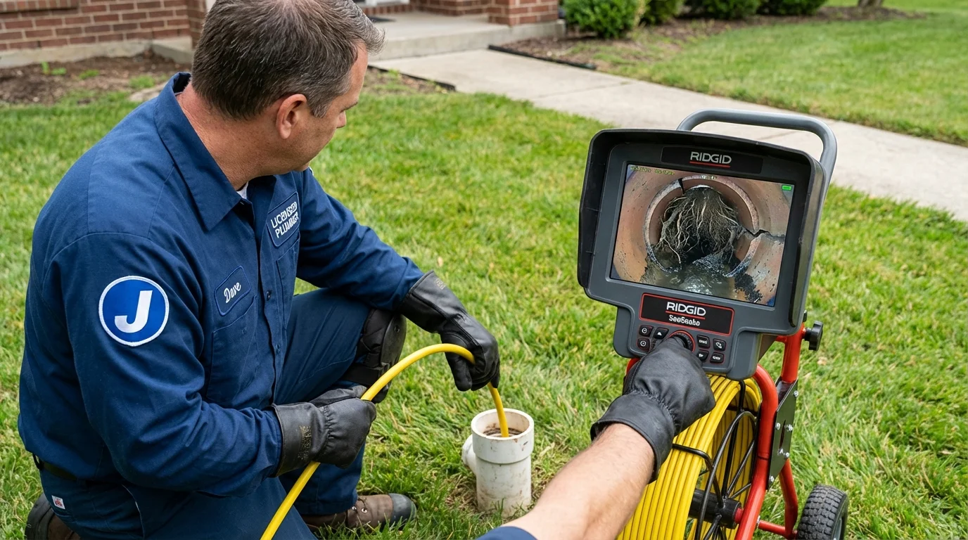 Sewer camera inspection being performed by Johns Plumbing LLC in Tavares